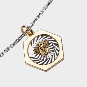 Versace hexagon medusa necklace